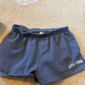 Urban Outfitters Navy Athletic Women’s Shorts with 'NEW YORK' Detail